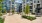 Courtyard with seating area and modern fountain
